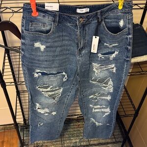 Rue21 Blue Distressed High Rise Jeans